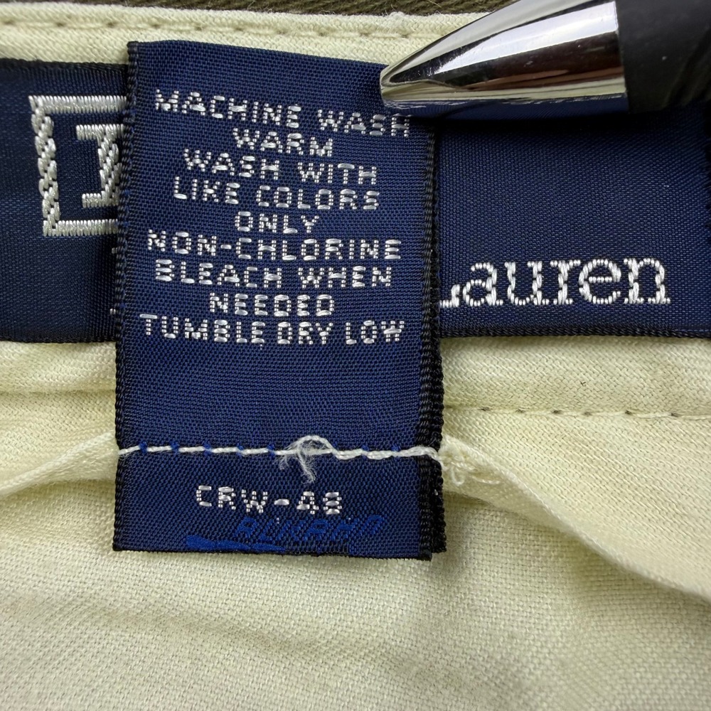 Polo Ralph Lauren Chino Pants Mens 38x32 Olive Green Stretch Straight Leg Pant - Picture 4 of 9
